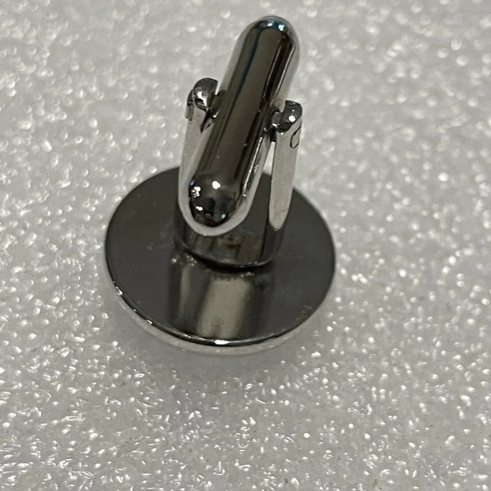 Men Silver Tone Round Black Enamel Tuxedo Cufflinks Shirt Cuff Links Formal
